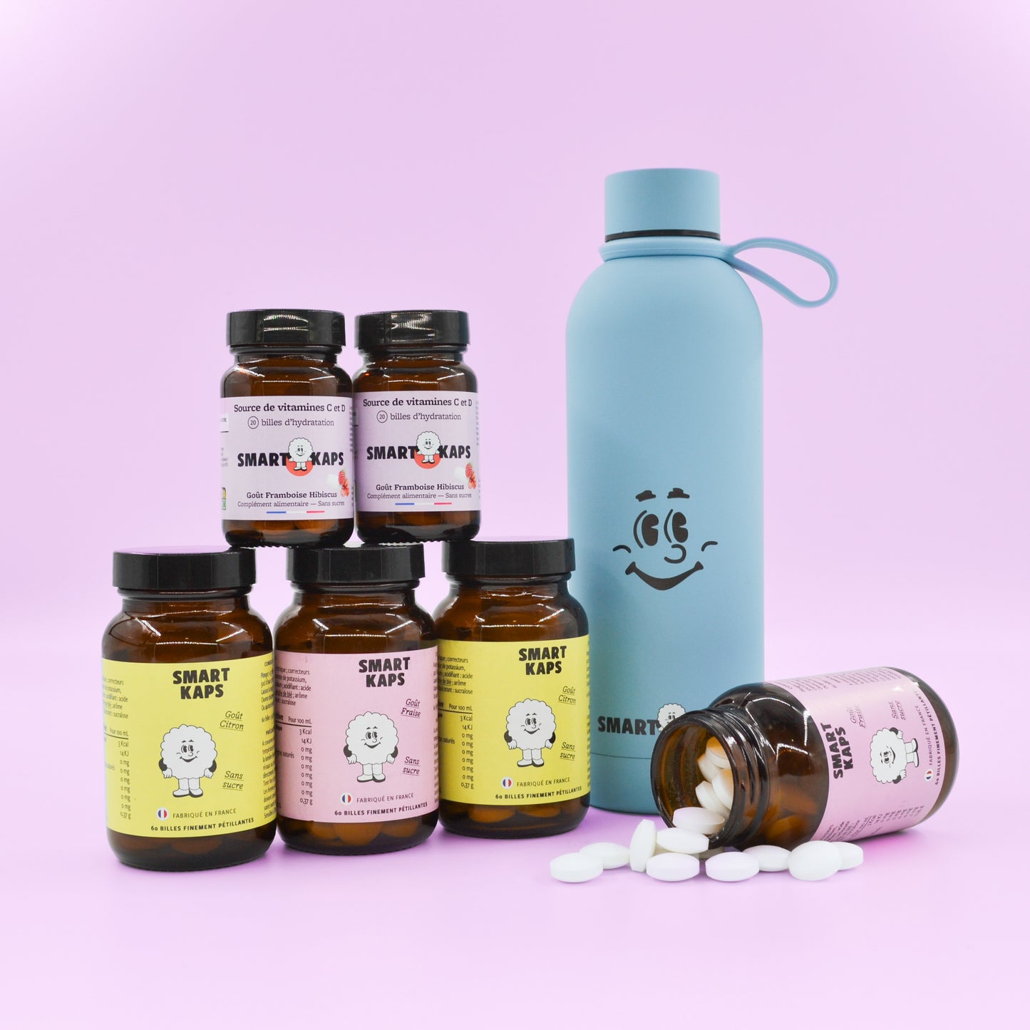 Pack "Familly" 6 boites Smart Kaps +1 gourde 50cl originale Smart Kaps