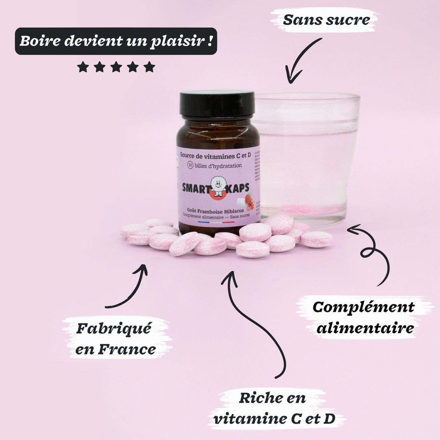 Billes vitaminées C & D | Fraise