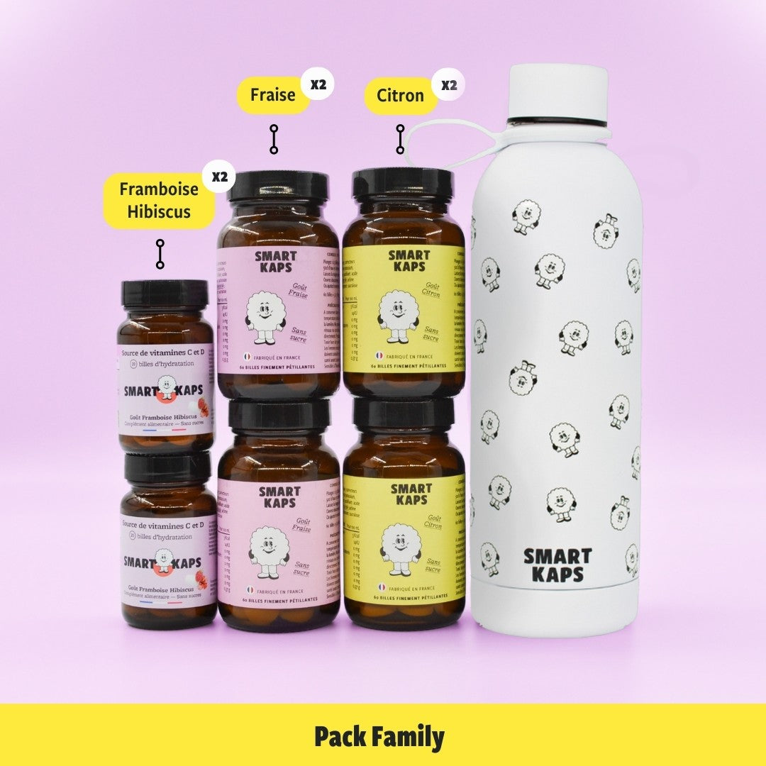 Pack "Familly" 6 boites Smart Kaps +1 gourde 50cl originale Smart Kaps