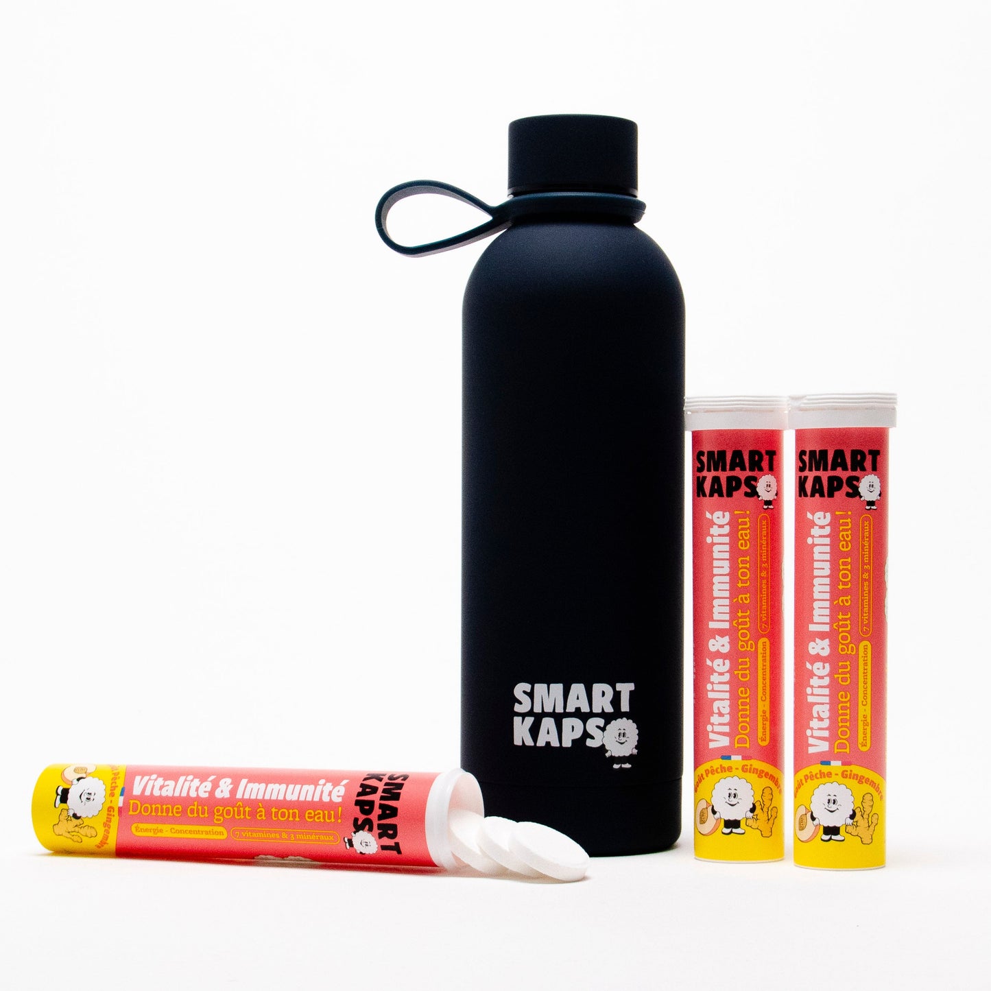 Pack "it's strong" 3 Smart Kaps boxes + 1 original 50cl Gobi x Smart Kaps bottle