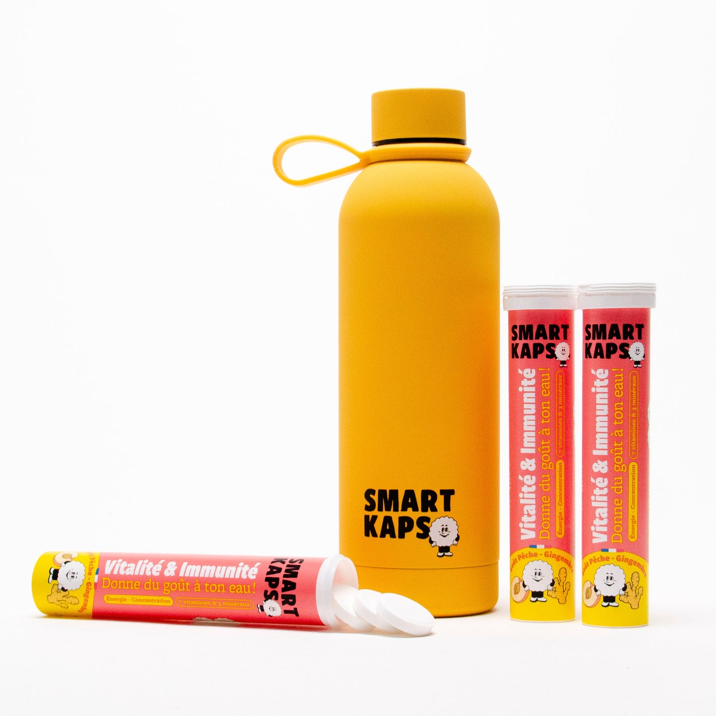 Pack "it's strong" 3 Smart Kaps boxes + 1 original 50cl Gobi x Smart Kaps bottle
